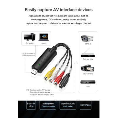Convertisseur audio vidéo USB 2.0 Easy Cap
