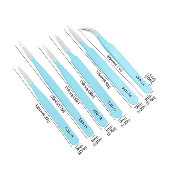 Set brucelles anti-statique 