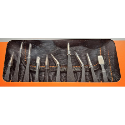 Set de 10 brucelles anti-statique avec pochette