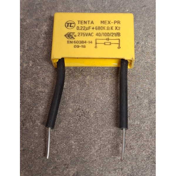 0.22uF 275v +680K  220nf+680kr Polypropyléne MEX-PR-X2  carli empattement 22mm sur fils