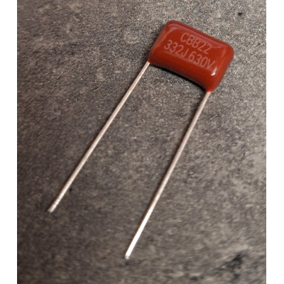 Condensateur CBB 630V  0,0033uF 3,3nF 332j 5% 10mm