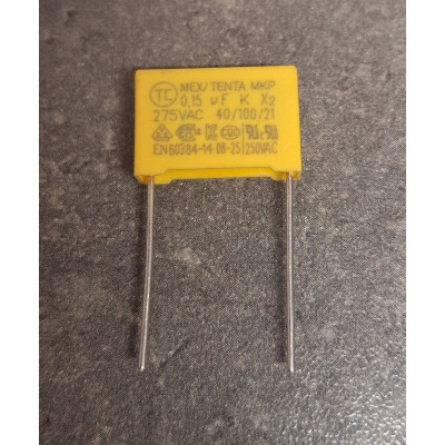 0.15uF 275v 150nf Polypropyléne MKP-X2 Empattement 15mm