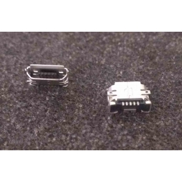 Connecteur micro USB B femelle a souder (fixation 2 points a plat avec trou)(5 pattes pour l'USB)