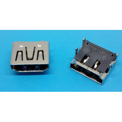 Connecteur HDMI femelle 90 °  2 Ligne pour 19 Pin 4 pattes a souder 