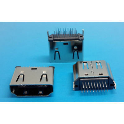 Connecteur HDMI femelle 180 °  2 Ligne pour 19 Pin 2 pattes a souder 