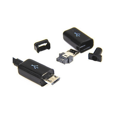 Connecteur micro USB B male a souder 5 pins avec boitier(Noir)
