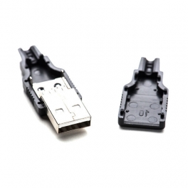 Connecteur USB 2.0 male a souder sur cable (4 fils)