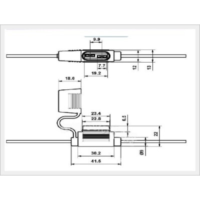 Support fusible lame 19mm waterproof avec cable