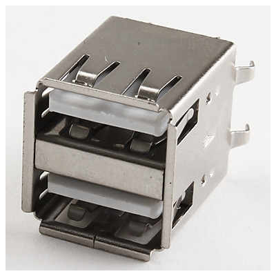 Connecteur USB A femelle , Double connection 8 broches pour USB et 4 Pattes pour fixation